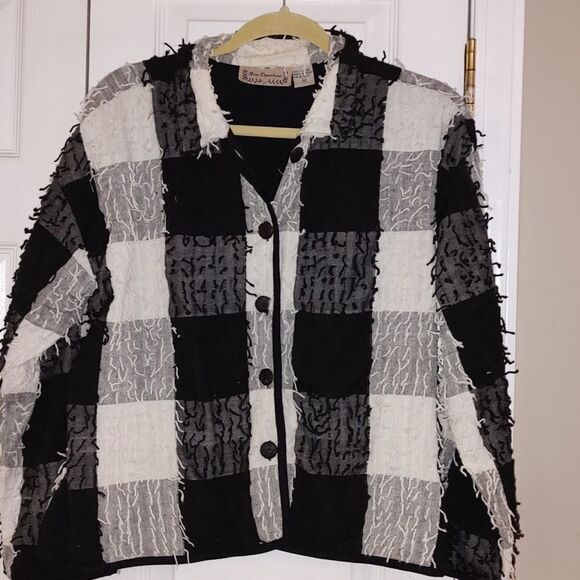 New Direction shag button jacket Sz - Picture 2 of 4